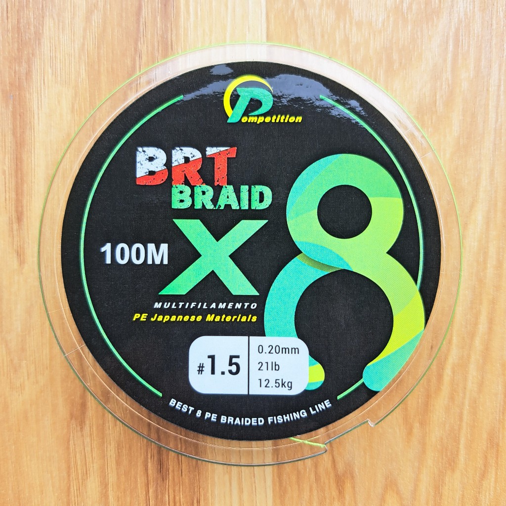 Dây câu lure PE BRT BRAID X8 100 mét chuyên lure cá Lóc, Chẻm size chuẩn