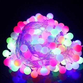 Dây Đèn Cherry Ball Bóng TrònNhiều Màu Cắm Điện Dùng Pin, Đèn Led Trang Trí Nhà Cửa Decor Phòng Có Chớp Và Không Chớp