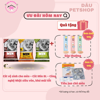 Cát vệ sinh cho mèo - Cát Min 8L - Công nghệ Nhật siêu vón, khử mùi tốt