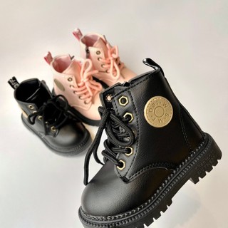 Giày boot da cao cổ cho bé - Boot da mềm martenss phong cách hàn quốc cho bé trai bé gái( kèm video, ảnh thật )