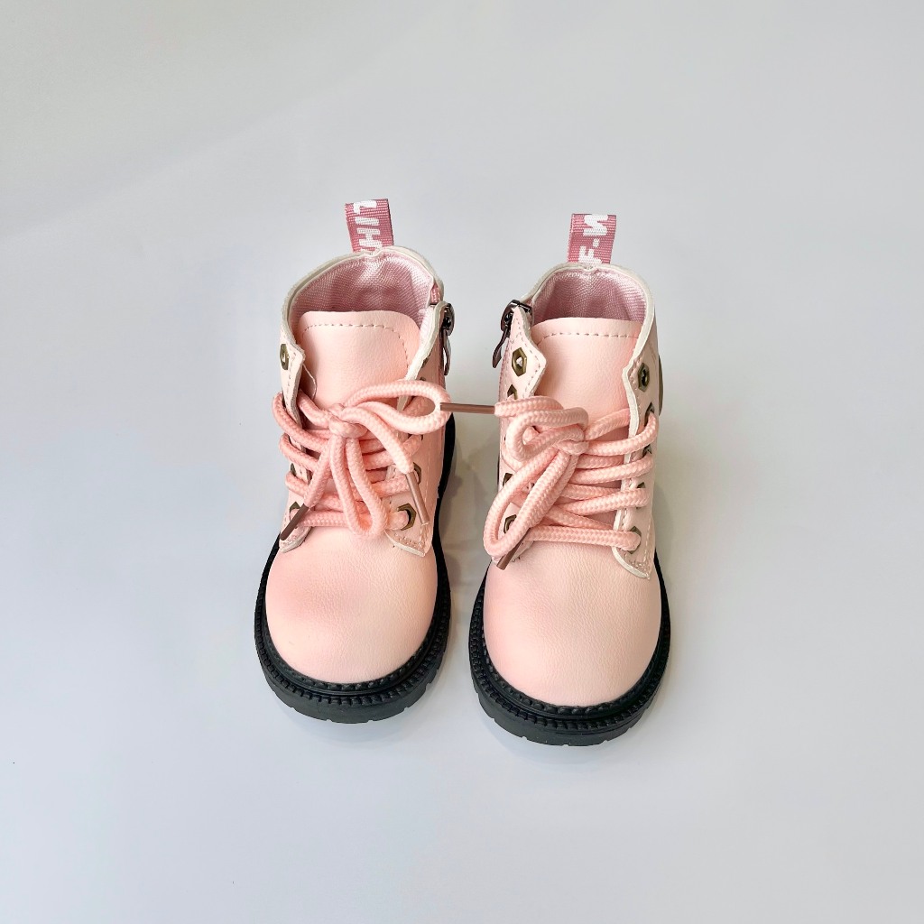 Giày boot da cao cổ cho bé - Boot da mềm martenss phong cách hàn quốc cho bé trai bé gái