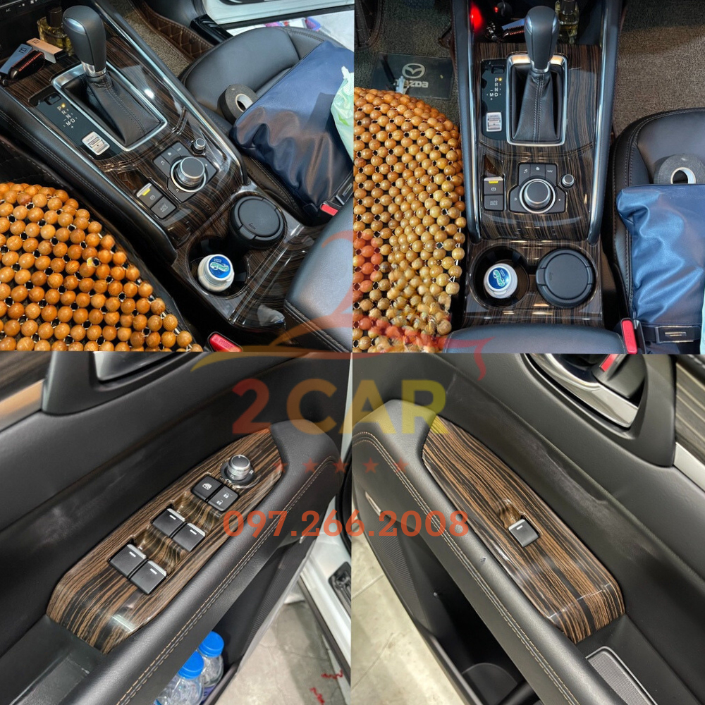 Ốp nội thất mẫu vân gỗ bóng xe Mazda Cx5 2018 - 2023- 6 chi tiết - Hàng cao cấp