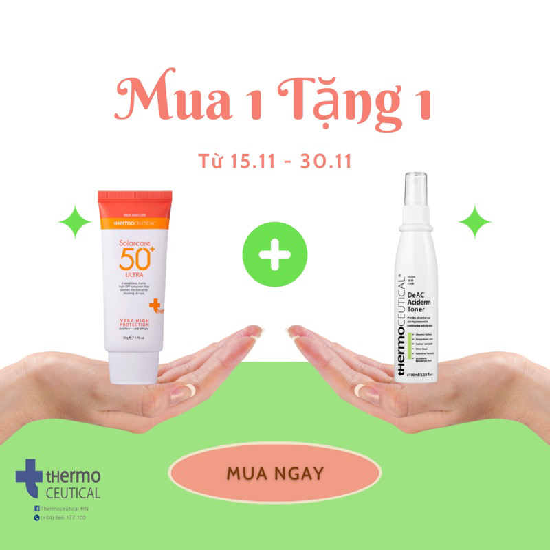 Kem chống nắng dưỡng da cho mọi loại da không gây bết dính #thermoCEUTICAL #solarcare 50+++ultra