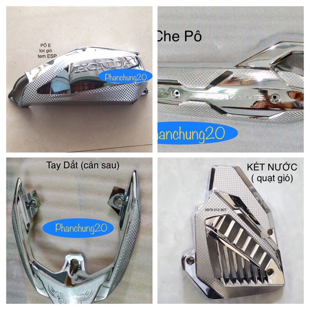 AB 2016 2017 2018 2019 COMBO ỐP PHỤ KIỆN TRANG TRÍ DÙNG CHO ĐỜI XE AB (CHE PÔ,BẦU E,KÉT NƯỚC,TAY DẮ)