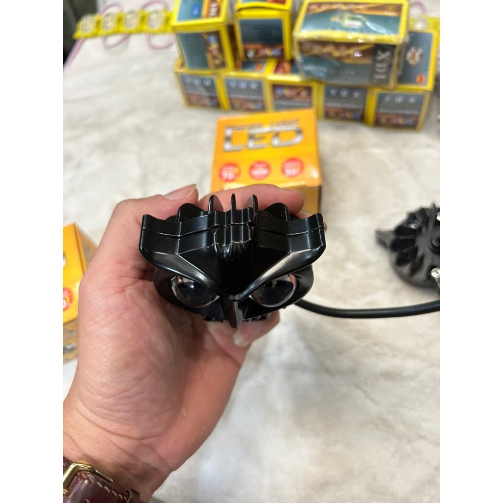 Đèn led trợ sáng mắt cú dùng chung điện 12v và 24v