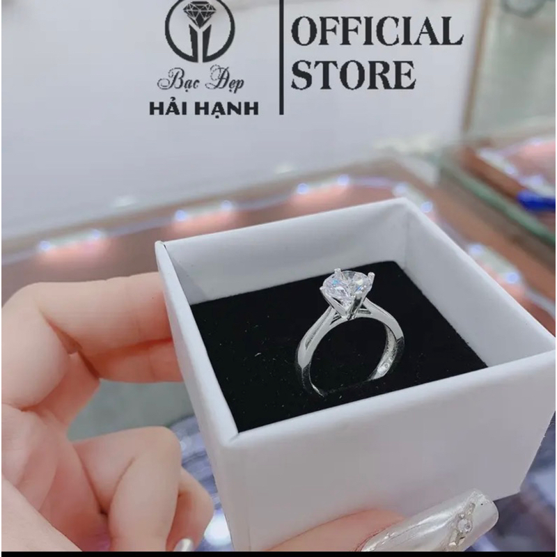 Nhẫn bạc ta đá 7li cho nữ tinh tế sang chảnh bạc ta HHJ