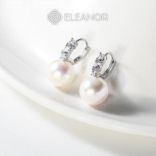 Bông tai nữ chuôi bạc 925 Eleanor Accessories đính đá khuyên tai tròn phụ kiện trang sức 6742