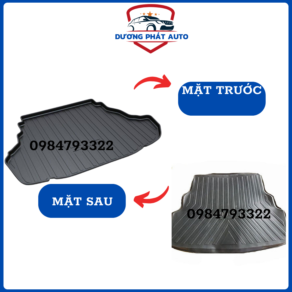 Lót cốp nhựa dẻo xe Toyota Camry 2007 - 2012 hàng nhựa TPO cao cấp LCN-TO008