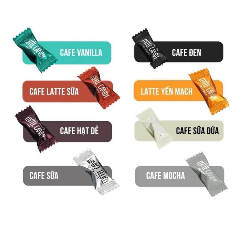 KẸO CAFE KHÔNG ĐƯỜNG MIX VỊ 100g-200g