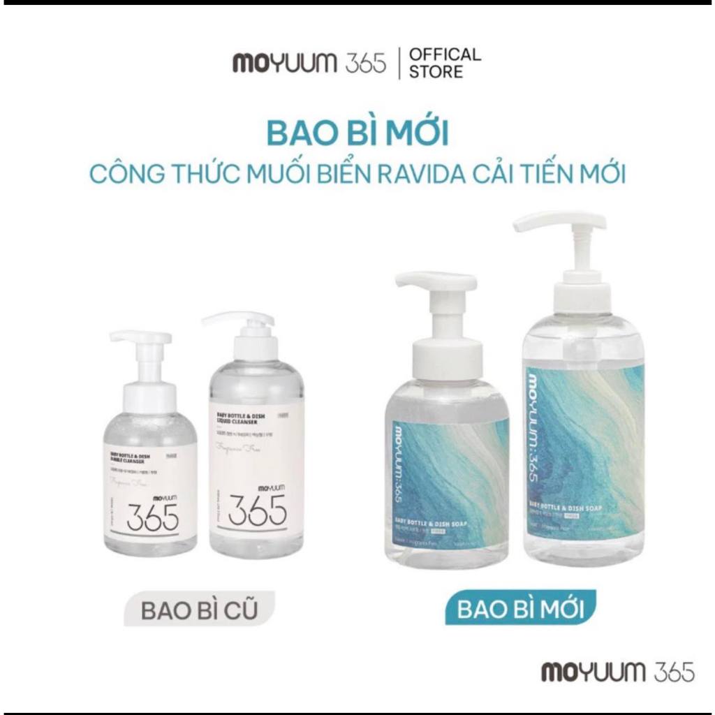 Nước rửa bình Moyuum dạng bọt 500ml và dạng gel 600ml