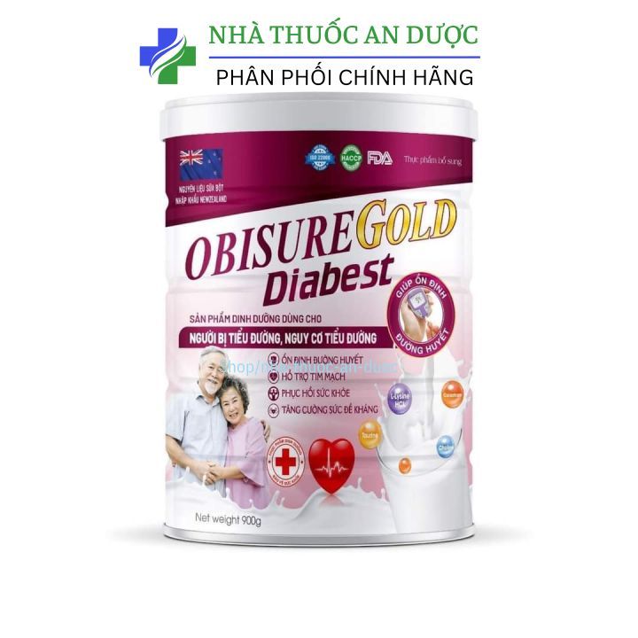 Sữa OBISUREGOLD DIABEST dành cho người huyết áp, tiểu đường, tim mạch hộp 900g