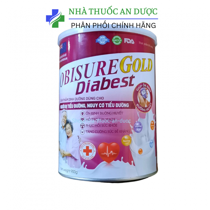 Sữa OBISUREGOLD DIABEST dành cho người huyết áp, tiểu đường, tim mạch hộp 900g