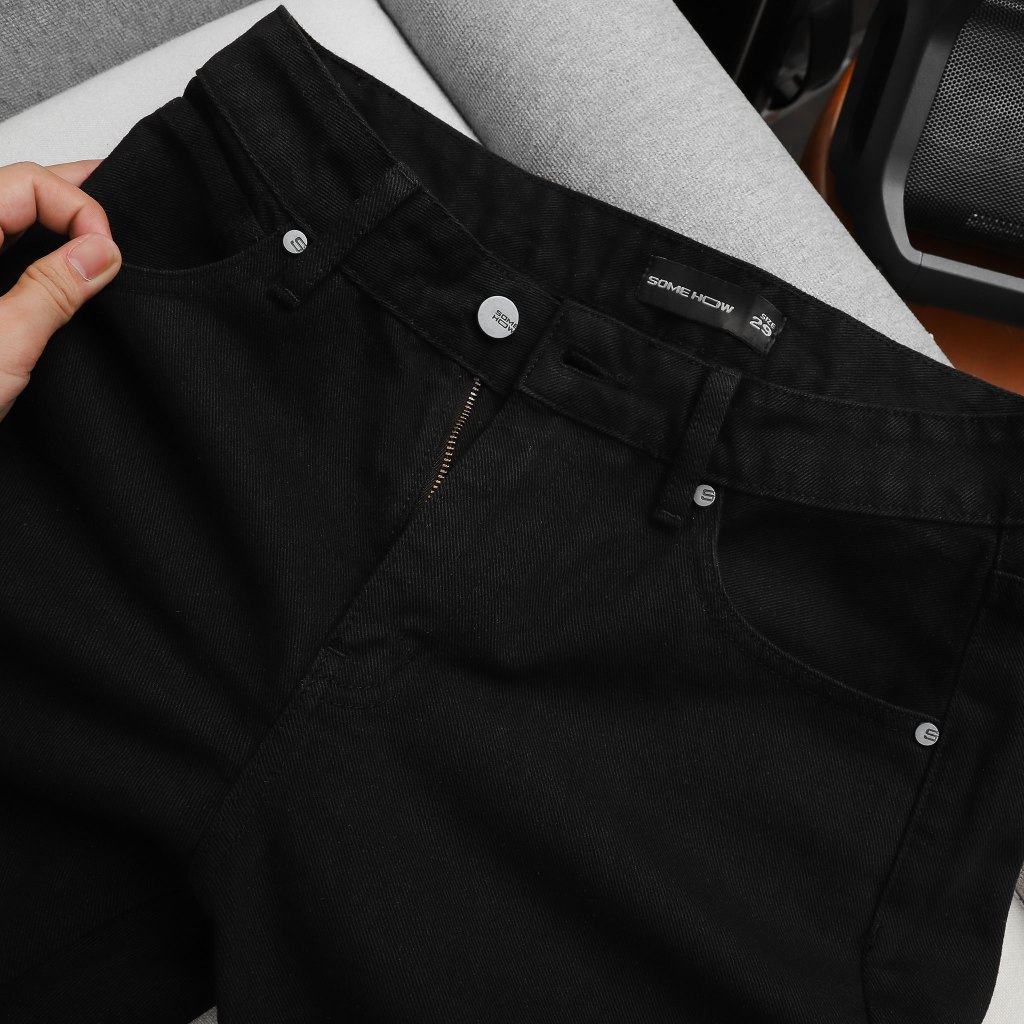 Quần Jean Nam Straight Standard Black, Chất Vải Jean Cotton Thoải Mái