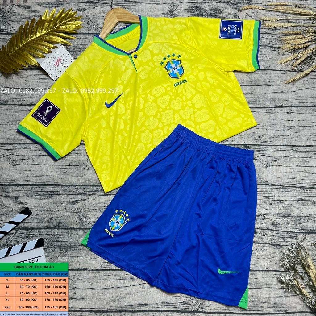 Áo bóng đá Đội Tuyển Brazil Sân Nhà WC 23/24  - Hàng Thái Chuẩn thi đấ