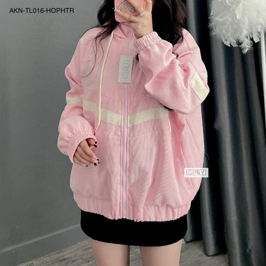 Áo Khoác Chống Nắng Nhung Viền Trắng AKNTL016 Unisex | Có Túi Trong Form Rộng Nón Rộng Cổ Cao