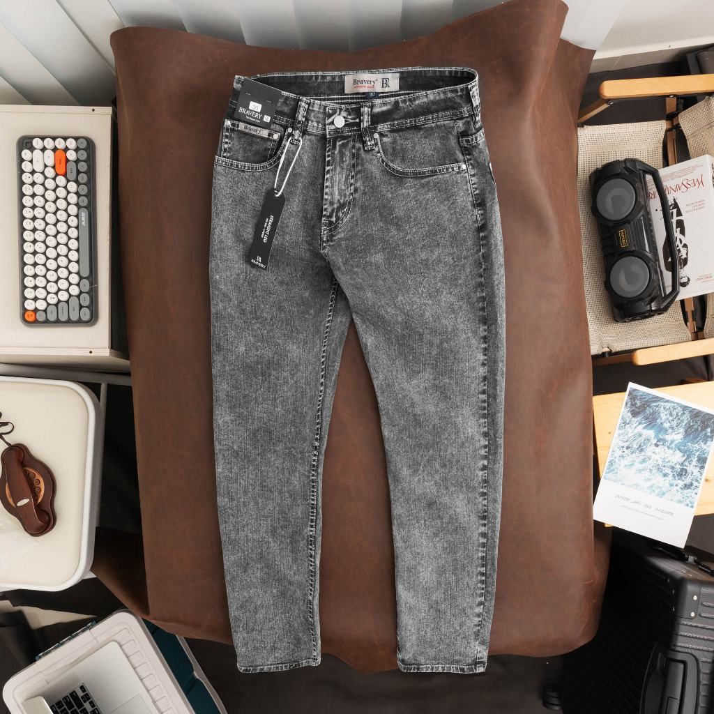 Quần jean dài Bravery chất liệu cotton thun co giãn - năng động - thoải mái