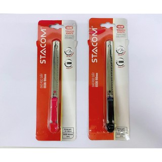 Dao rọc giấy inox cỡ nhỏ | Lưỡi 30 độ, thân inox, dắt cài túi | STACOM E030/ E3009