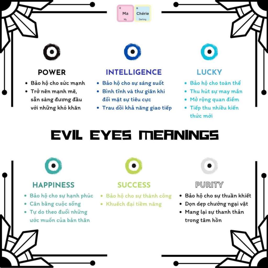 MaCherie Vòng tay unisex l Lắc tay unisex Mắt Quỷ Evil Eye thuỷ tinh kết hợp hạt cườm và mã não unisex nam nữ cá tính