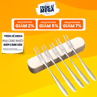 Dĩa an hoa quả inox đầu 2 răng, dĩa ăn hoa quả inox cao cấp