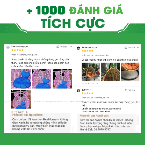 Xích đu tai thỏ giả mây lõi thép cao cấp trang trí ban công và sân vườn, ghế thư giãn/Healhomes