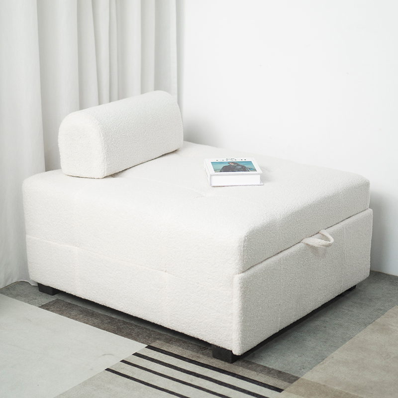 Giường sofa thông minh gấp gọn thành ghế sofa bọc vải lông cừu decor phòng thương hiệu IGA - GC40