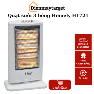 Quạt sưởi 3 bóng Homely HL721,quạt sưởi tỏa nhiệt đều, không gây khô da, an toàn và tiết kiệm, chính hãng