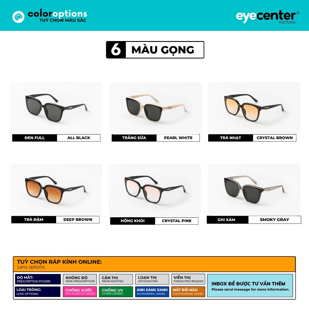 Kính mát nữ chính hãng EYECENTER S66-S nhựa dẻo siêu nhẹ nhập khẩu by Eye Center Vietnam