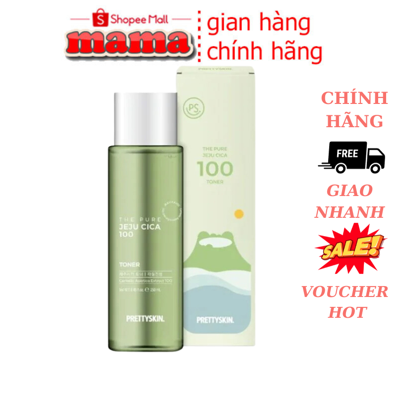Nước hoa hồng cho da dầu mụn pretty skin 250ml - Hàn Quốc Toner rau má jeju dành giúp sạch mụn se khít lỗ chân lông