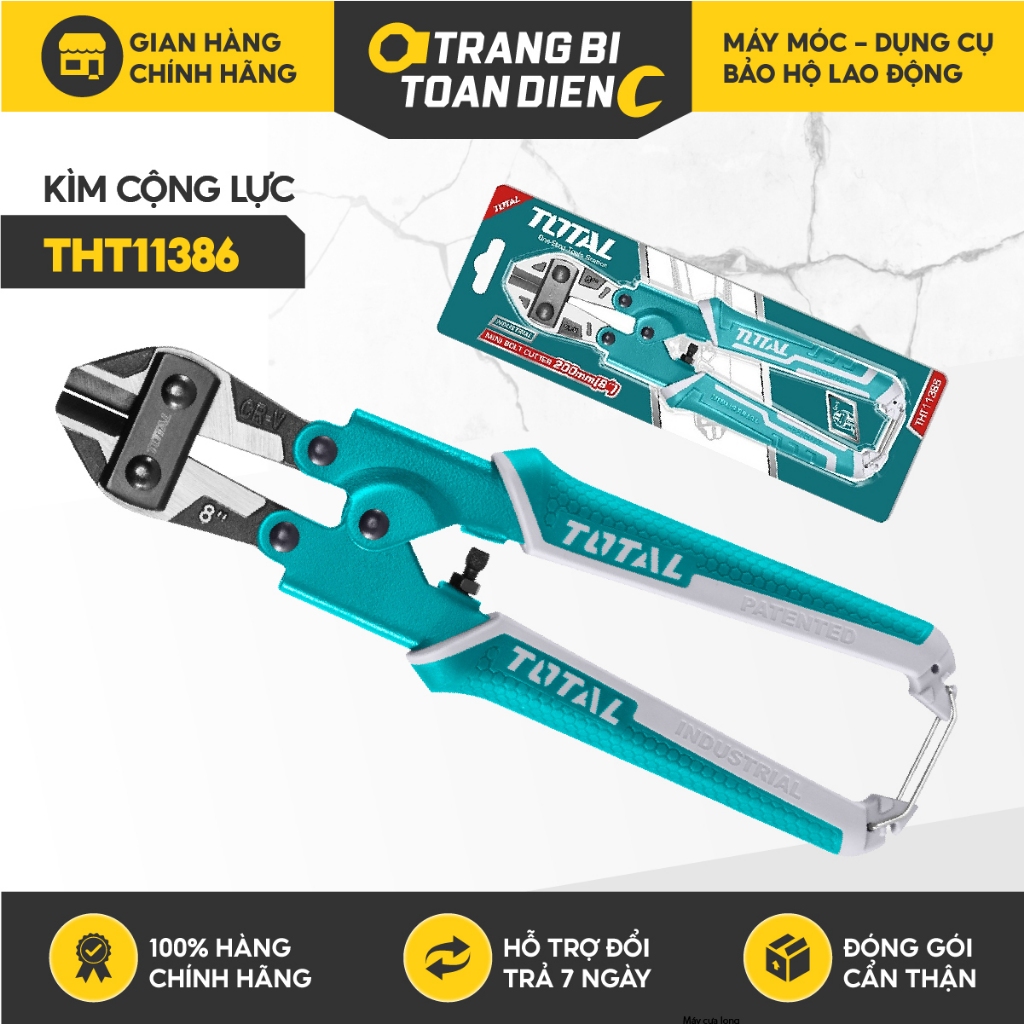 Kìm cộng lực mini Total THT11386 8"/200mm thép CrV chống rỉ , siêu cứng, cắt kim loại Kềm cộng lực