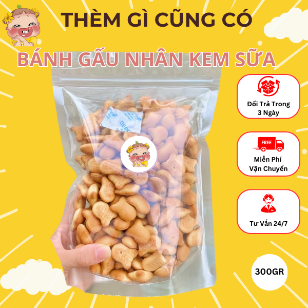 500GR BÁNH GẤU NHÂN KEM SỮA SIÊU NGON KHÔNG BỊ VỠ - THÈM GÌ CŨNG CÓ