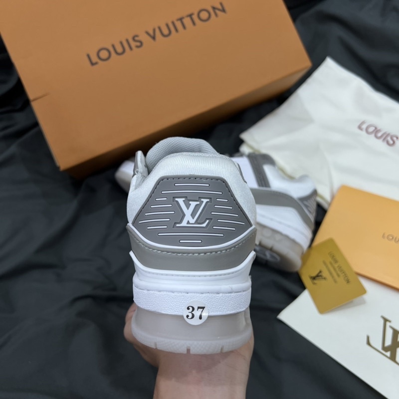 Giày LV Trainer Black White, Giày Sneaker Louis Vuitton Xám Grey Nam Nữ Phiên Bản Màu Sắc