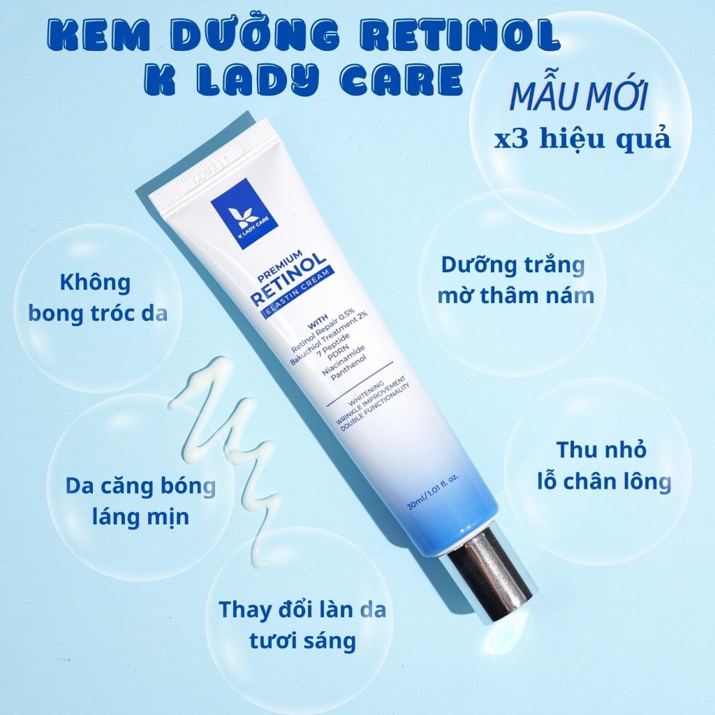 Retinol Bakuchiol K LADY CARE - Ngăn Ngừa Lão Hóa Hàn Quốc 30ml Căng Bóng, Trẻ Hóa Làn Da