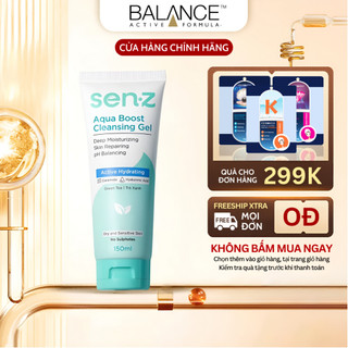 Sữa rửa mặt trà xanh senz facial wash, gel srm da dầu mụn trắng sáng làm sạch dưỡng ẩm da khô giảm mờ thâm 150ml
