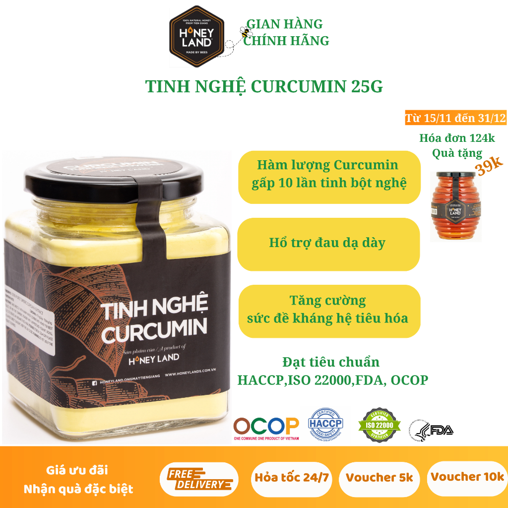 Tinh nghệ Curcumin HONEYLAND 25g