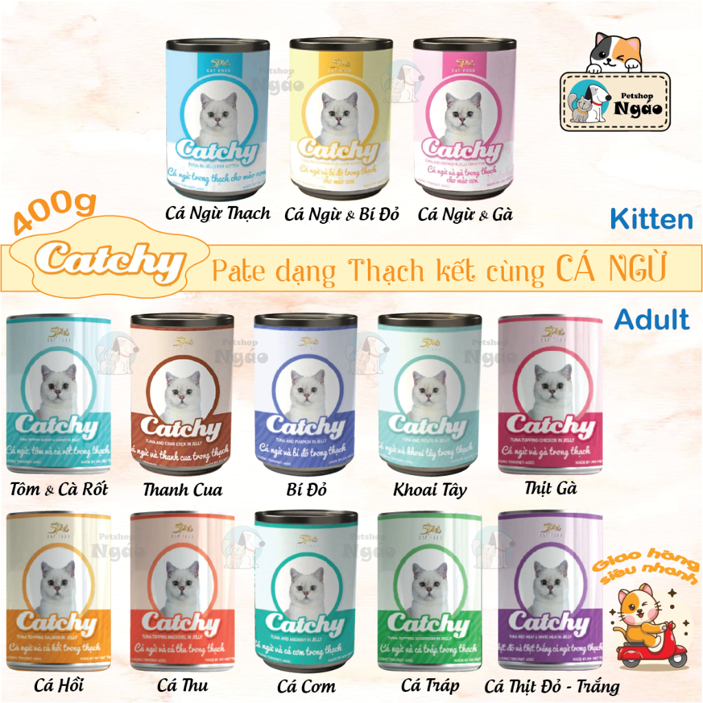 Pate thức ăn cho mèo Catchy 400gr __
