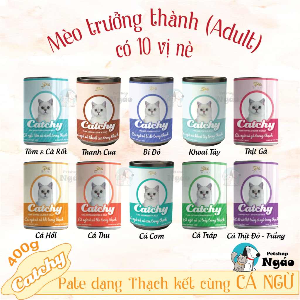 Pate thức ăn cho mèo Catchy 400gr __
