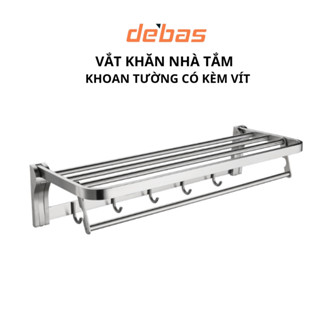  Vắt khăn giàn inox sus 304 đa năng cao cấp máng khăn nhà tắm gắn tường Debas VK9016 