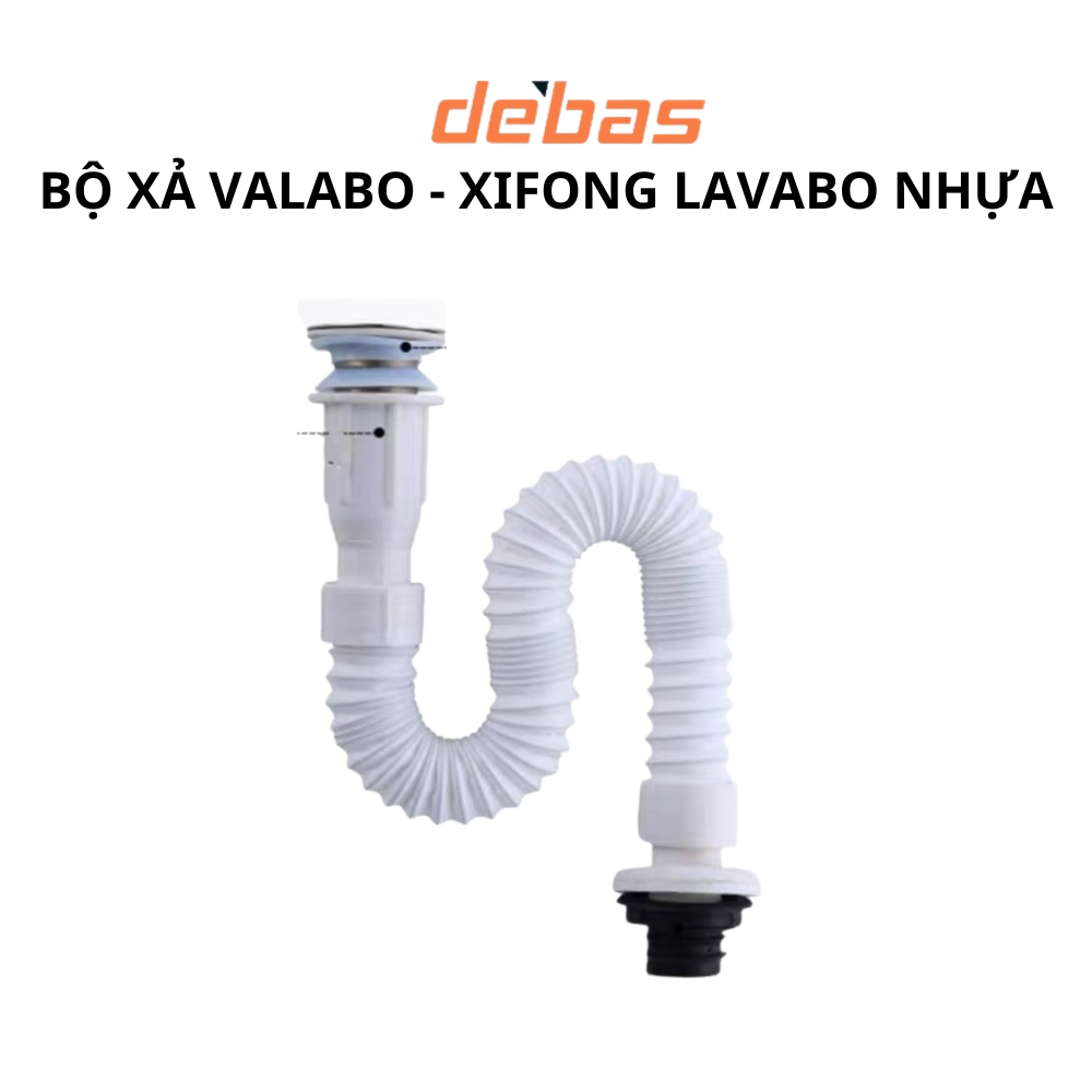 Bộ xả lavabo xi phông bồn rửa mặt xi phông thoát nước lavabo chậu rửa mặt nhựa kéo dãn đa năng Debas