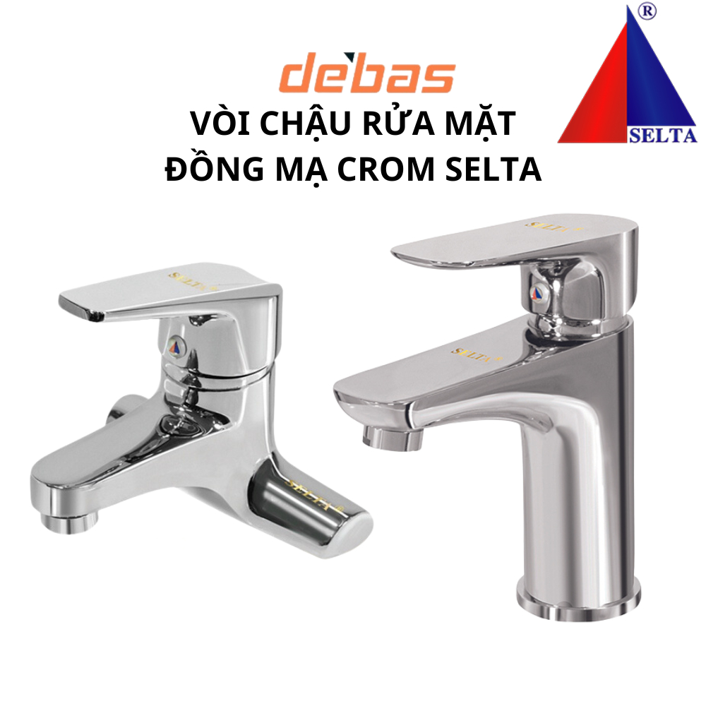Vòi chậu rửa mặt nóng lạnh cao cấp chính hãng đồng mạ crom vòi lavabo Selta SL2666 SL1666