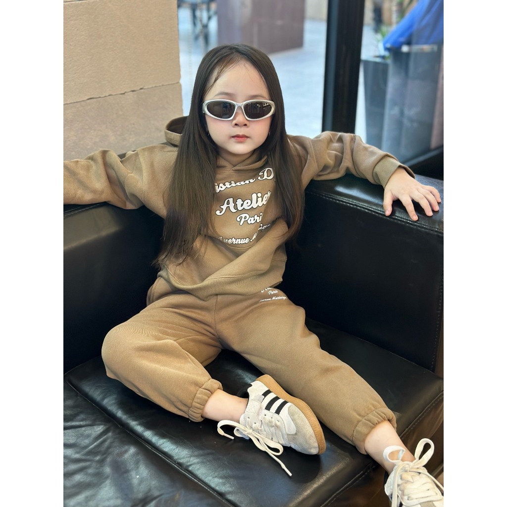 Sét nỉ hoodie dio atelier paris cho bé, bộ nỉ mũ trẻ em, kid_genz
