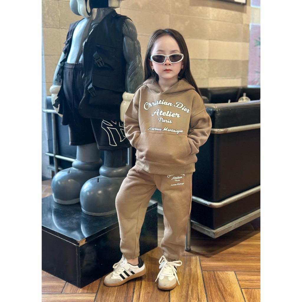 Sét nỉ hoodie dio atelier paris cho bé, bộ nỉ mũ trẻ em, kid_genz