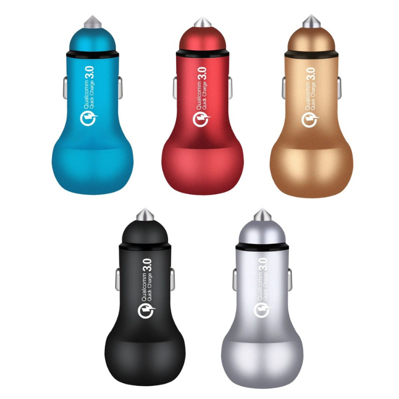 Tẩu sạc nhanh Pugan 6A thông minh kèm dây sạc 3 đầu cho các loại điện thoại dùng trên ô tô xe hơi