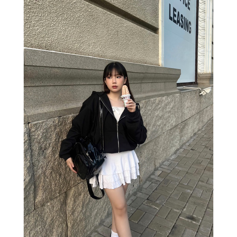 Chân váy xoè tầng đính nơ OHOH