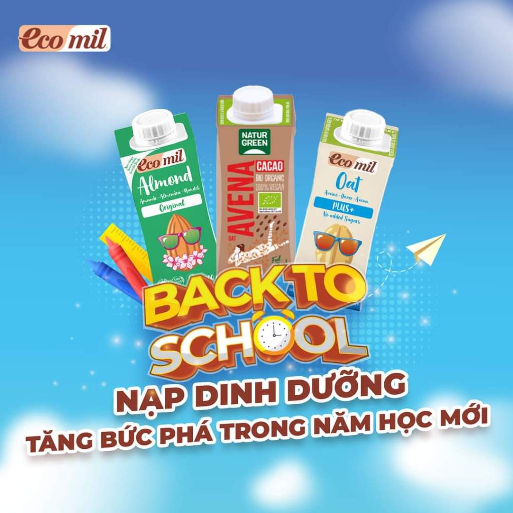 Sữa Hạt Hạnh Nhân Nguyên Chất Hữu Cơ Organic Almond Milk Agave Bio Ecomil 200ml