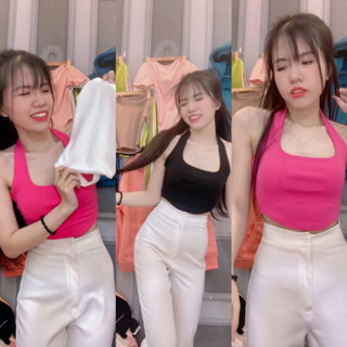  Áo Yếm Dáng Áo Ngắn Vạc Bầu May 2 Lớp Vải Không Có Đệm   40 _ 58kg   Bigsize 