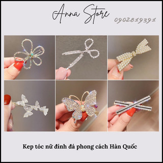 Kẹp tóc nữ đính đá xinh lung linh phong cách Hàn Quốc.