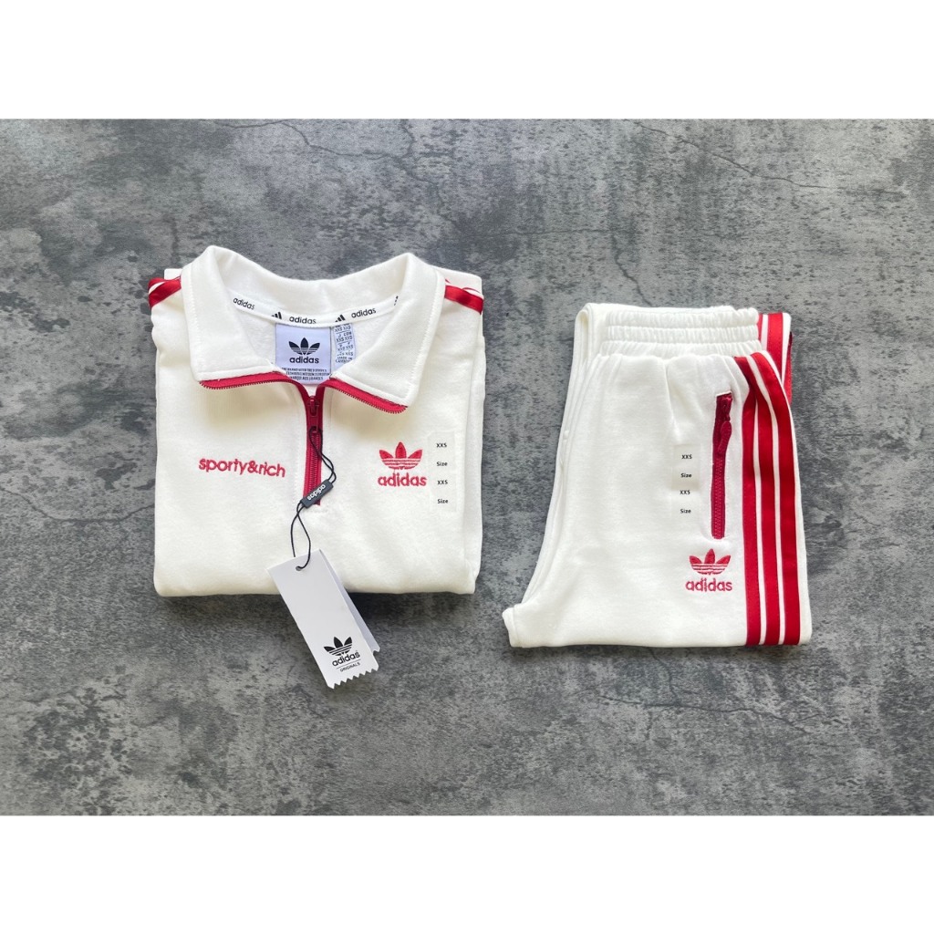 Set thể thảo Adidas trắng cả gia đình đều mặc được