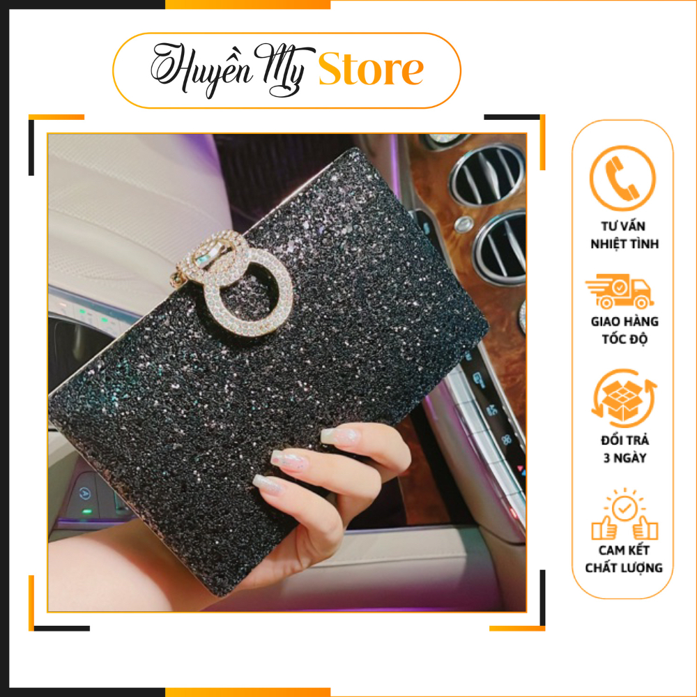 Túi Xách 💥 SANG CHẢNH 💥 Túi Nữ Cao Cấp Clutch Nhũ Siêu Sang, 4 Màu Hot