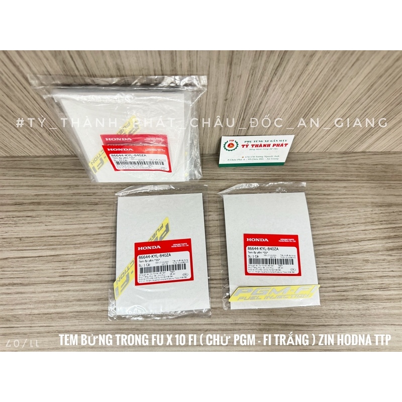 Tem bửng trong Fu X 10 Fi ( chử PGM - Fi Trắng ) ( 1 lá )