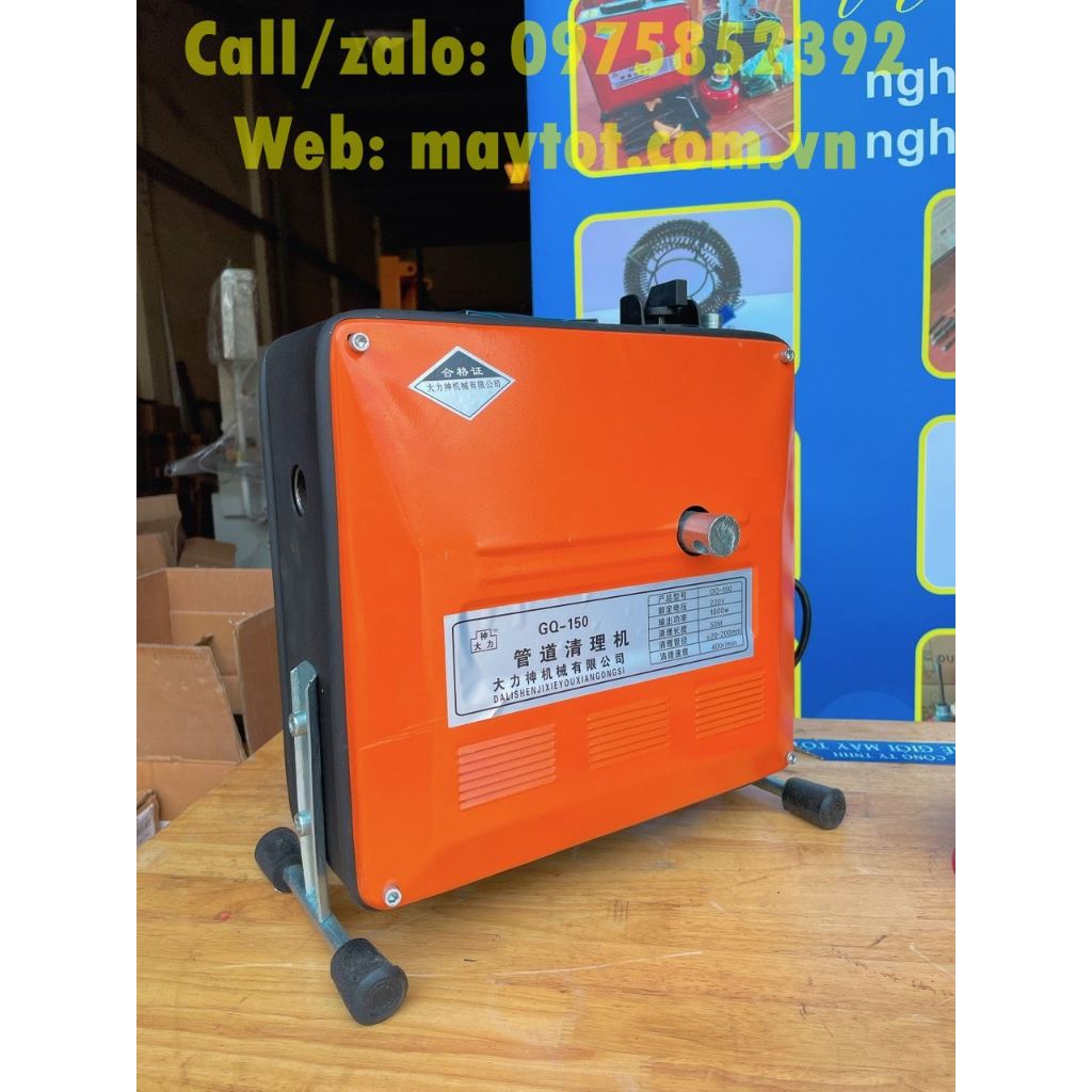 Máy thông tắc lò xo thông tắc công lớn 1800W... model GQ150 sử dụng dây phi 8, 16 và 22...